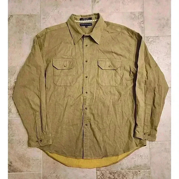 Tommy Hilfiger Long Sleeve Button Down Flannel Shirt - Picture 1 of 8